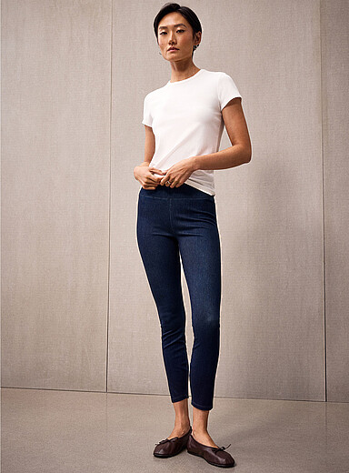 Simons Assorted Blue Organic cotton and recycled polyester denim legging for women