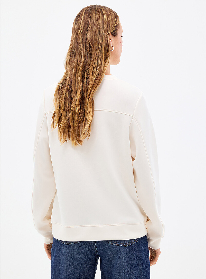 Contemporaine Black Peachskin crew-neck sweatshirt for women