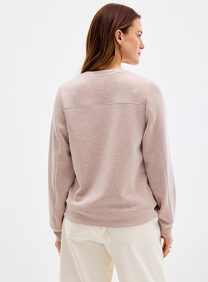 Contemporaine Black Peachskin crew-neck sweatshirt for women