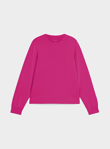 Contemporaine: Le sweat col rond peau de p&ecirc;che Bourgogne pour femme