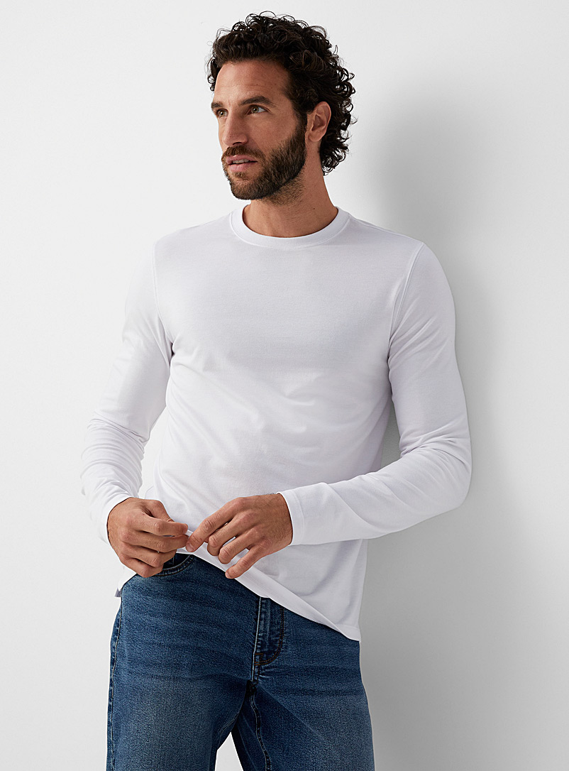 Solid long-sleeve T-shirt Standard fit | Le 31 | | Simons