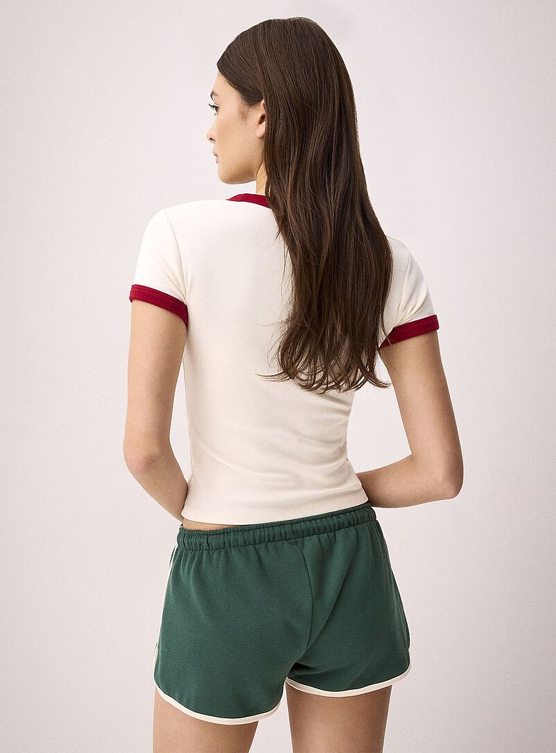 Twik Light Grey Soft fleece athletic minishort for women