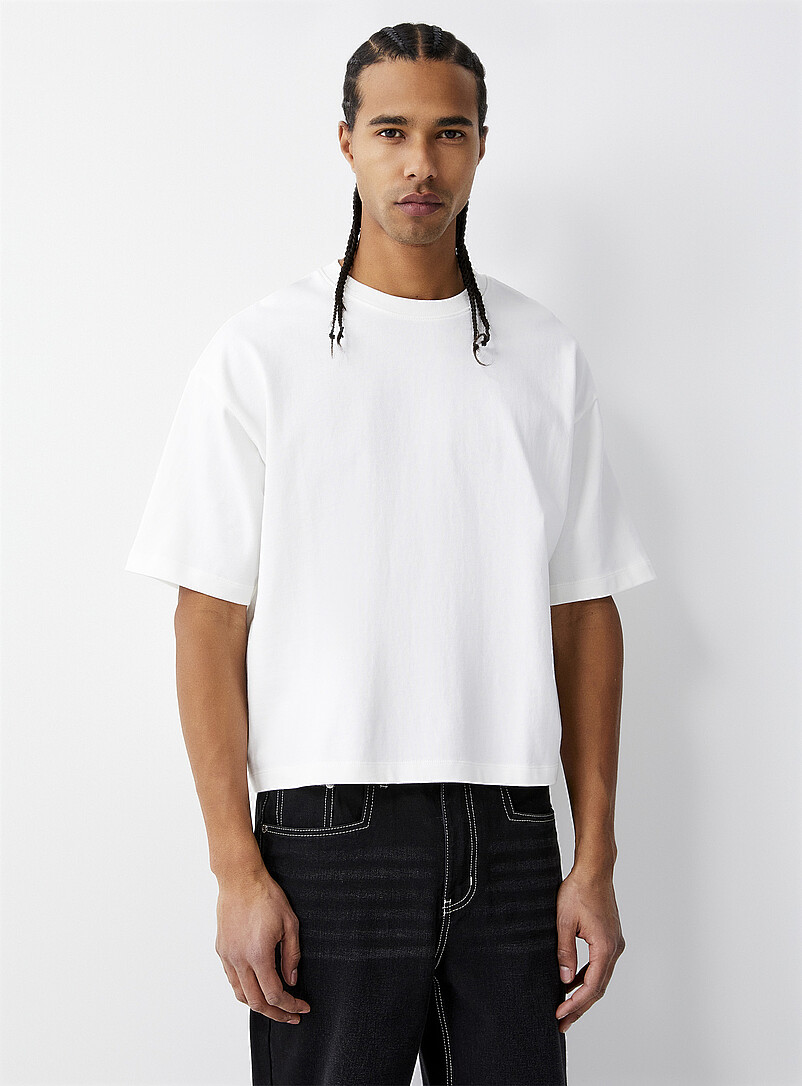 Le 31: Le t-shirt ample court <b>Coupe surdimensionn&eacute;e</b> Bleu pour homme
