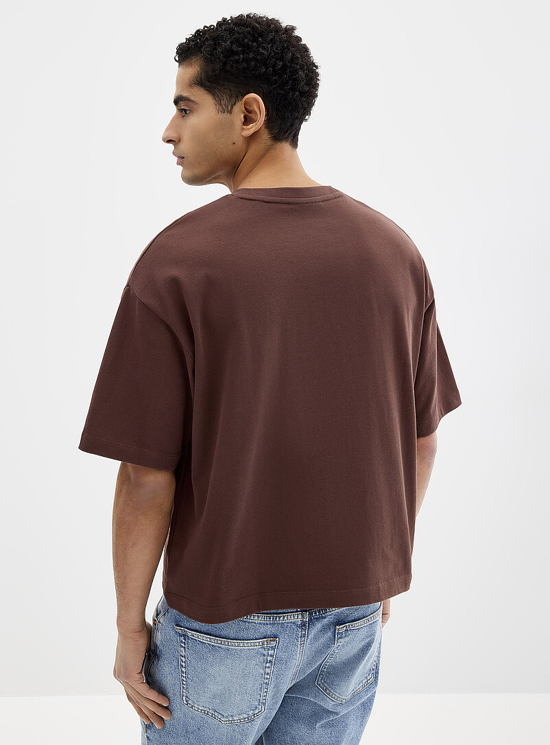 Le 31: Le t-shirt ample court <b>Coupe surdimensionn&eacute;e</b> Bleu pour homme