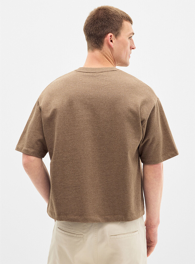 Le 31: Le t-shirt ample court <b>Coupe surdimensionn&eacute;e</b> Bleu pour homme
