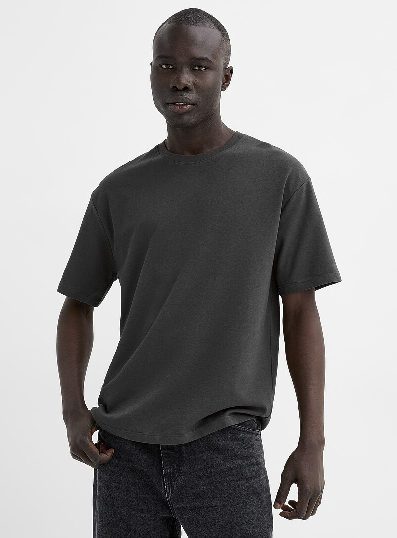 Le 31: Le t-shirt jersey compact <b>Coupe confort</b> Blanc pour homme