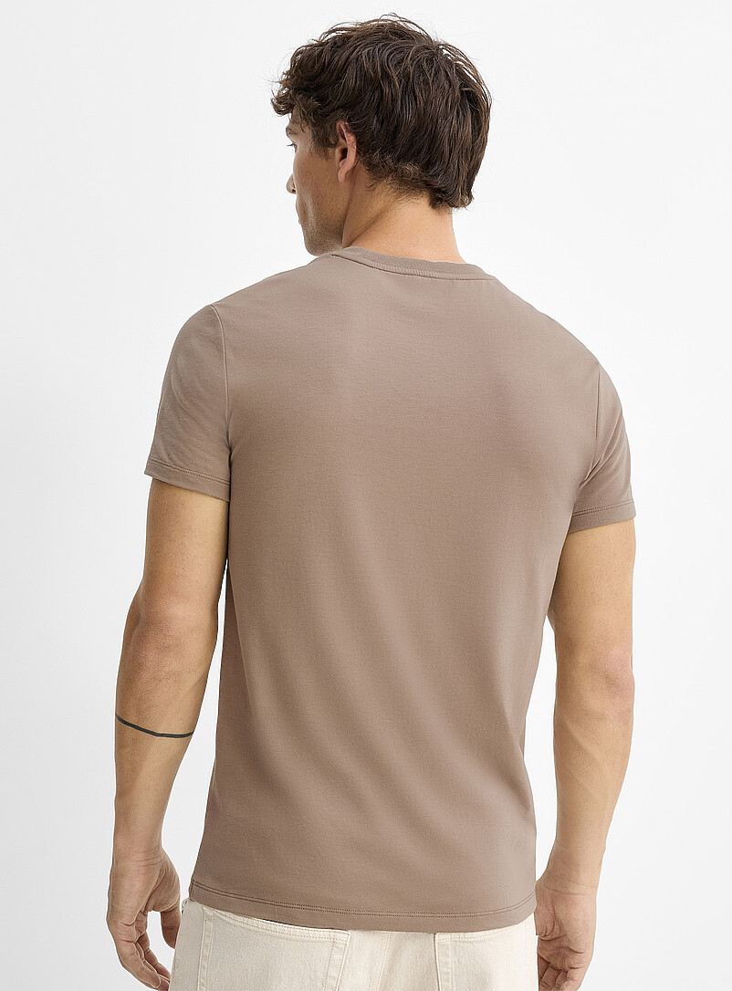 Le 31: Le t-shirt doux jersey extensible <b>Coupe ajust&eacute;e</b> Blanc pour homme