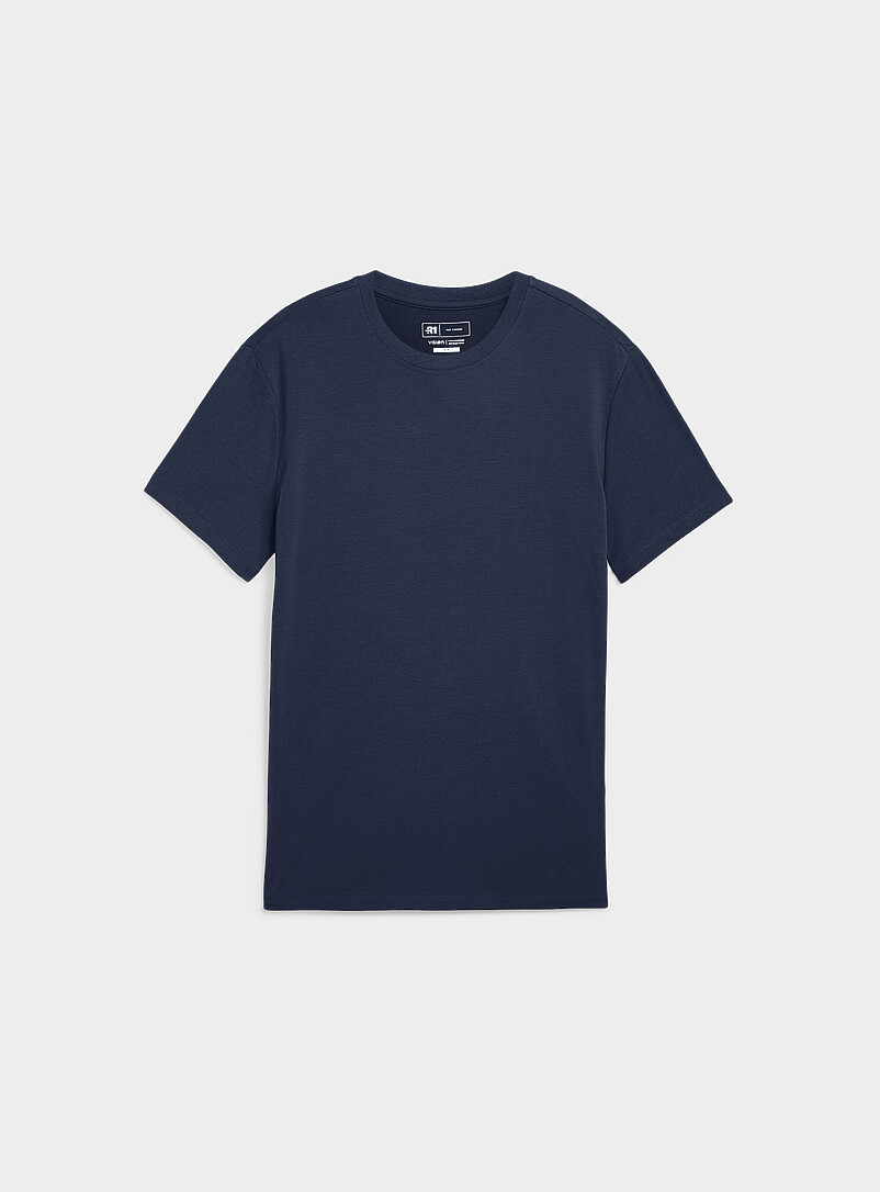 Le 31: Le t-shirt doux jersey extensible <b>Coupe ajust&eacute;e</b> Blanc pour homme