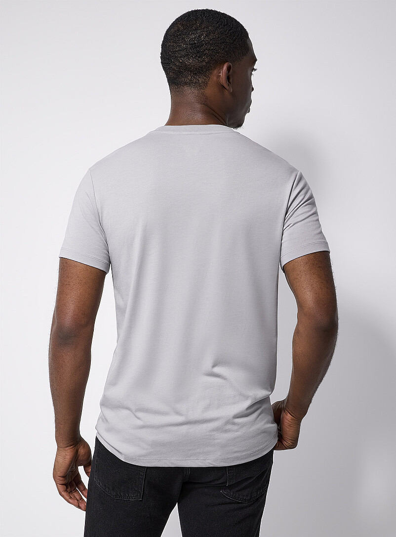 Le 31: Le t-shirt doux jersey extensible <b>Coupe ajust&eacute;e</b> Blanc pour homme