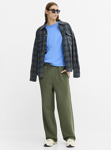 Djab: Le pantalon large molleton lisse DJAB 101 <b>Coupe ample</b> Vert pour homme