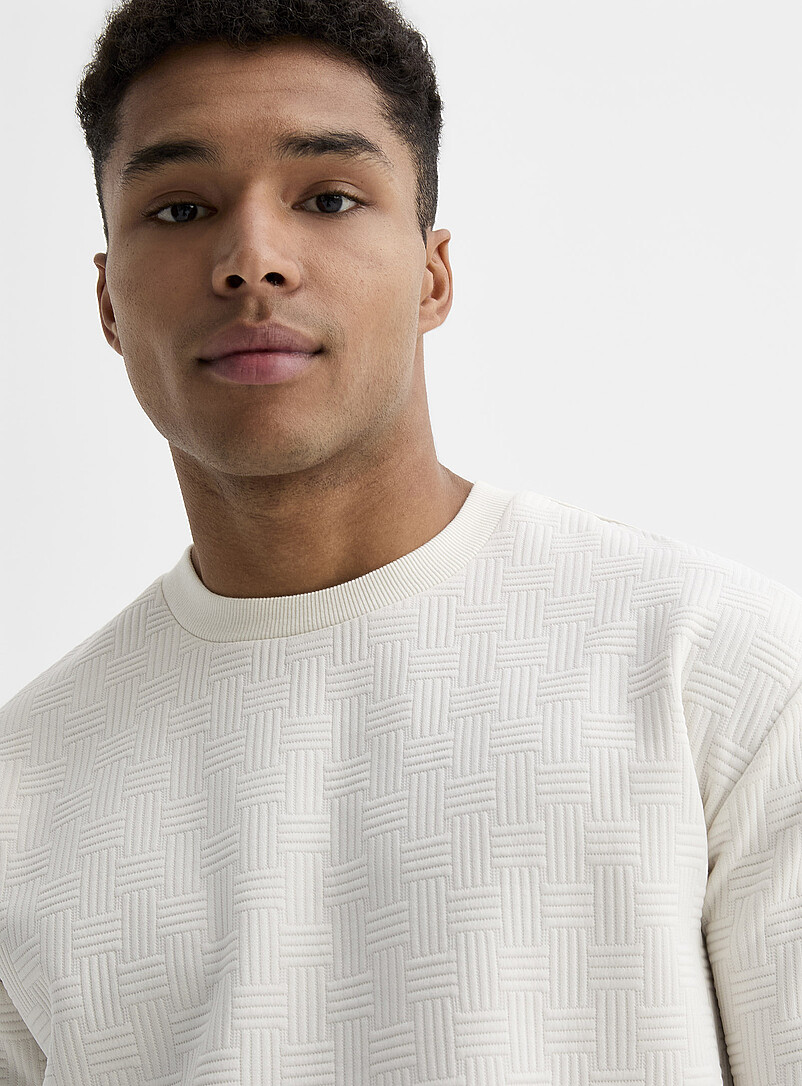 Le 31: Le t-shirt g&eacute;o emboss&eacute; Brun noisette pour homme