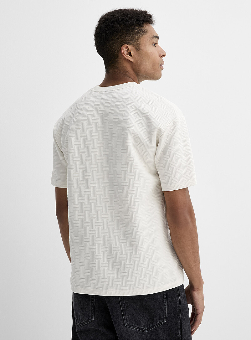 Le 31: Le t-shirt g&eacute;o emboss&eacute; Brun noisette pour homme
