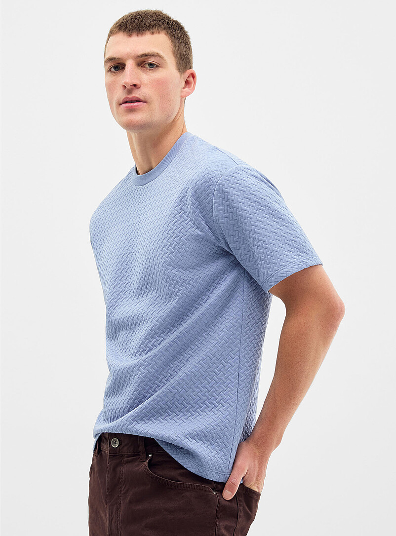 Le 31: Le t-shirt g&eacute;o emboss&eacute; Brun noisette pour homme