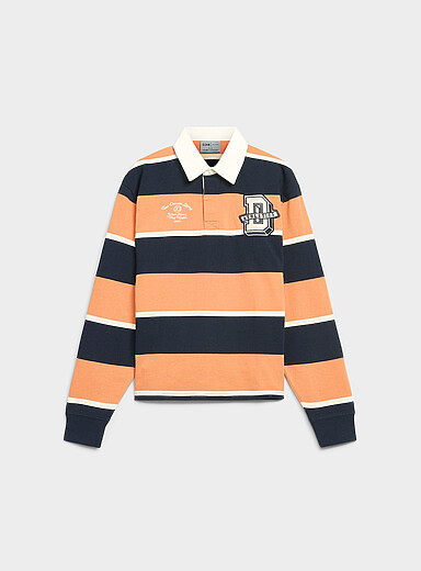 Djab: Le polo rugby logo athl&eacute;tisme Bleu marine - Bleu nuit pour homme