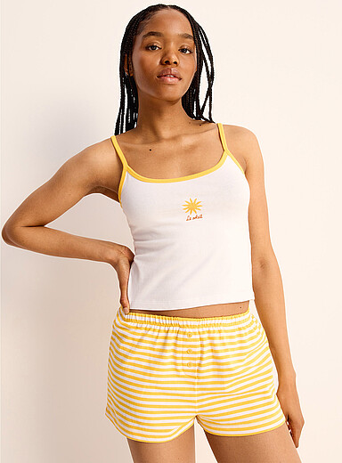 Miiyu x Twik: La camisole &eacute;court&eacute;e tout confort Jaune  pour femme