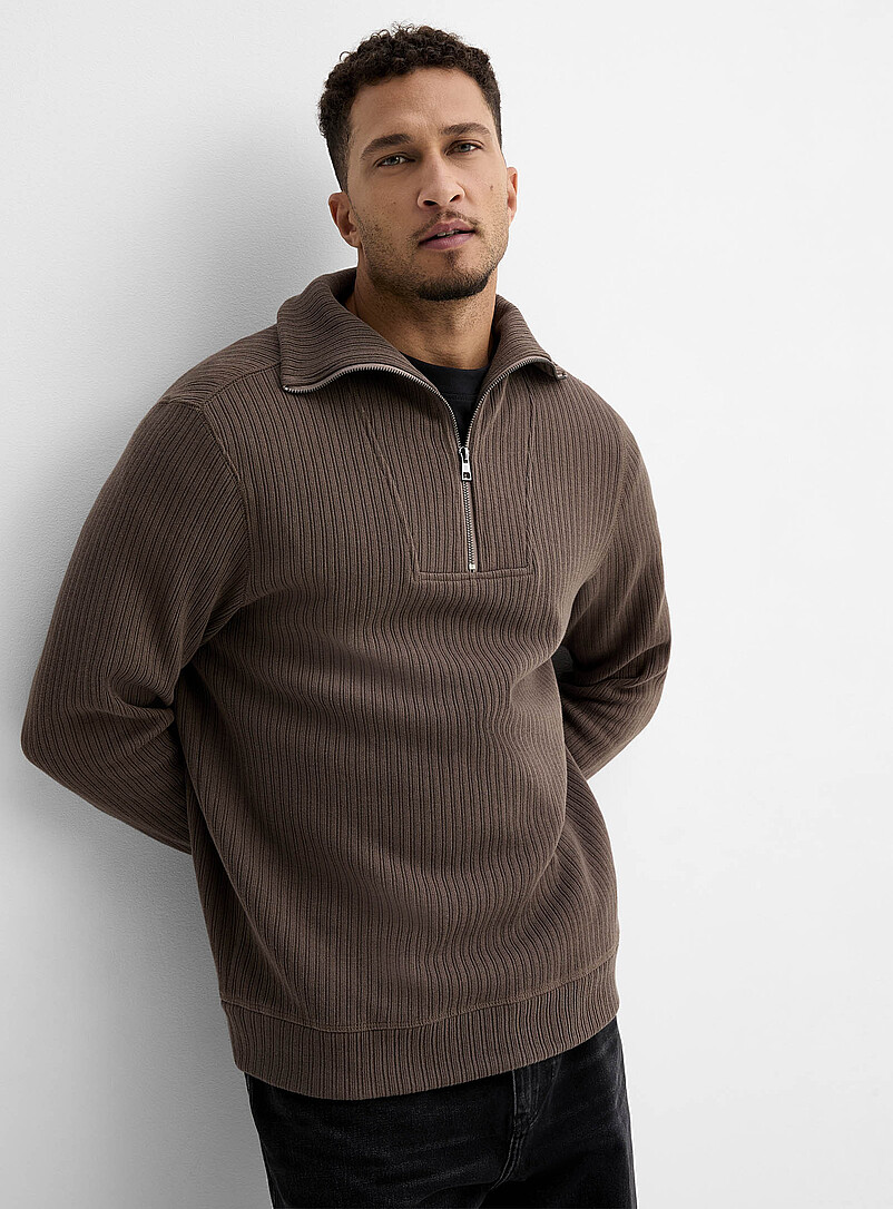Zip funnel-neck ribbed sweatshirt | Le 31 | | Simons