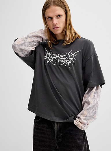 Gothic print fooler T-shirt <b>Oversized fit</b>