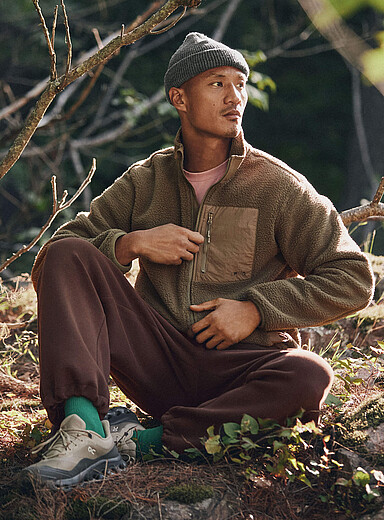 I.FIV5 Brown Wide-leg double-faced jersey pant <b>Relaxed fit with wide leg</b> for men