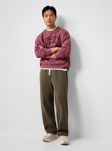 Wide-leg double sided jersey pant