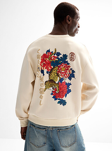 Le 31: Le sweat tr&eacute;sors d'Asie <b>Coupe confort</b> Ivoire pour homme