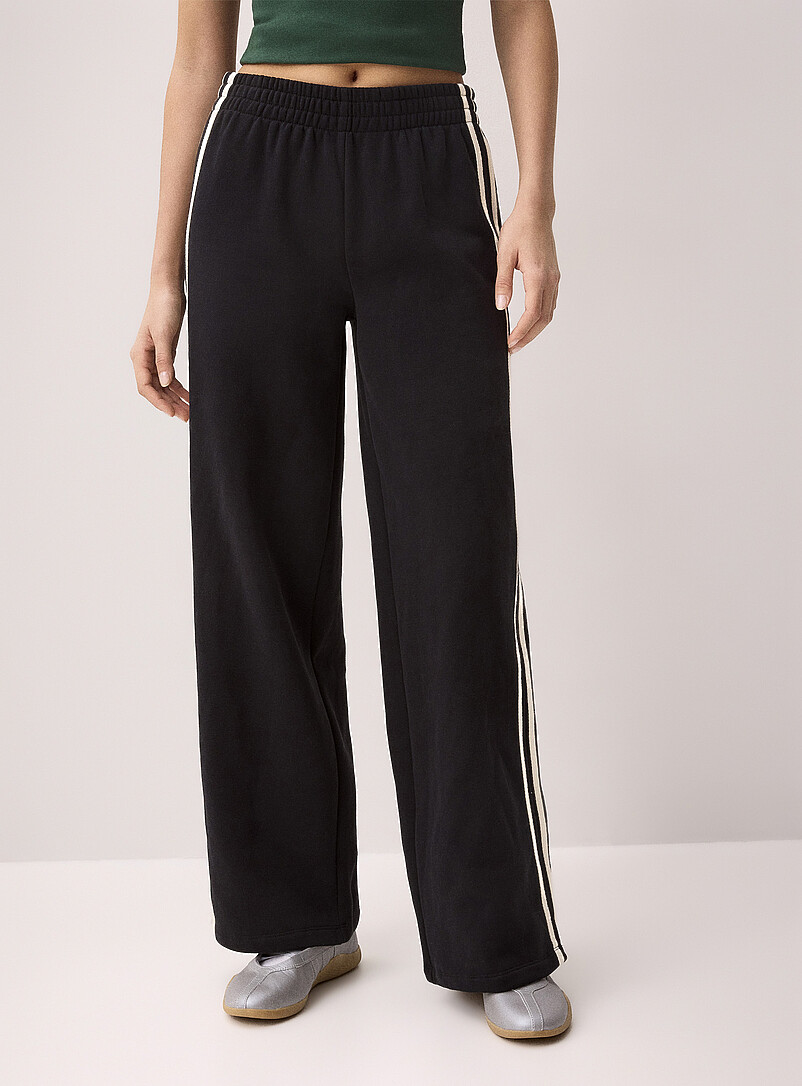 Twik Light Grey Track stripe wide-leg sweatpant for women
