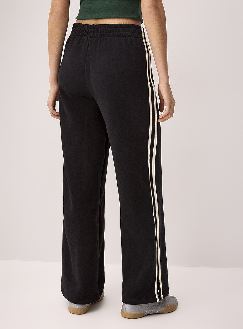 Twik Light Grey Track stripe wide-leg sweatpant for women