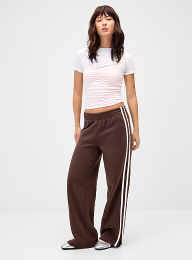 Le pantalon sweat large rayures <i>track</i>