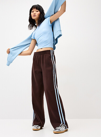 Le pantalon sweat large rayures <i>track</i>