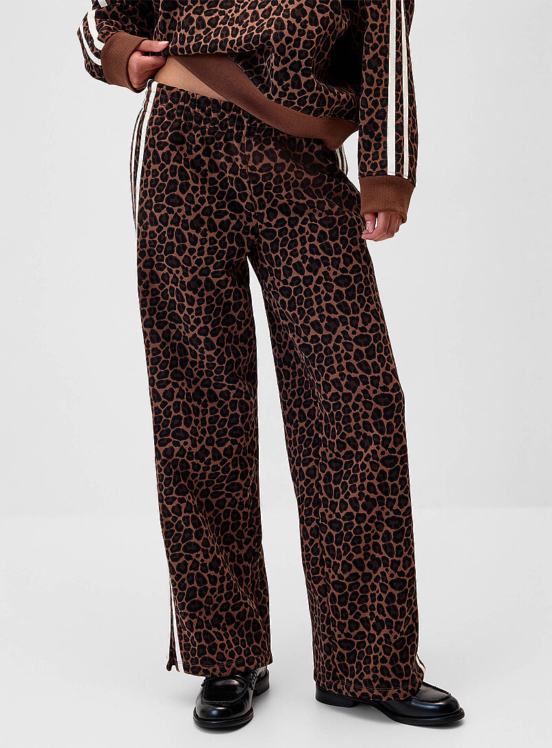 Twik Light Grey Track stripe wide-leg sweatpant for women