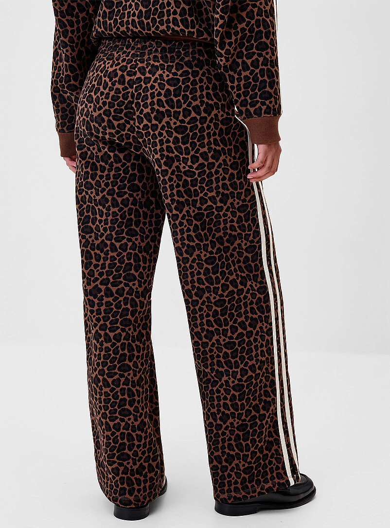 Twik Light Grey Track stripe wide-leg sweatpant for women
