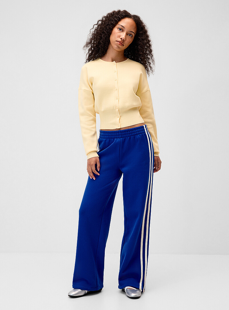 Twik Light Grey Track stripe wide-leg sweatpant for women