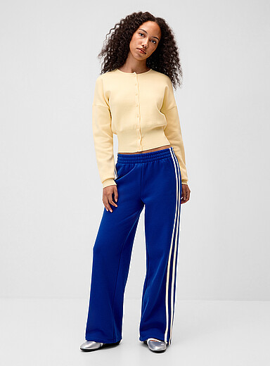 Twik Black Track stripe wide-leg sweatpant for women