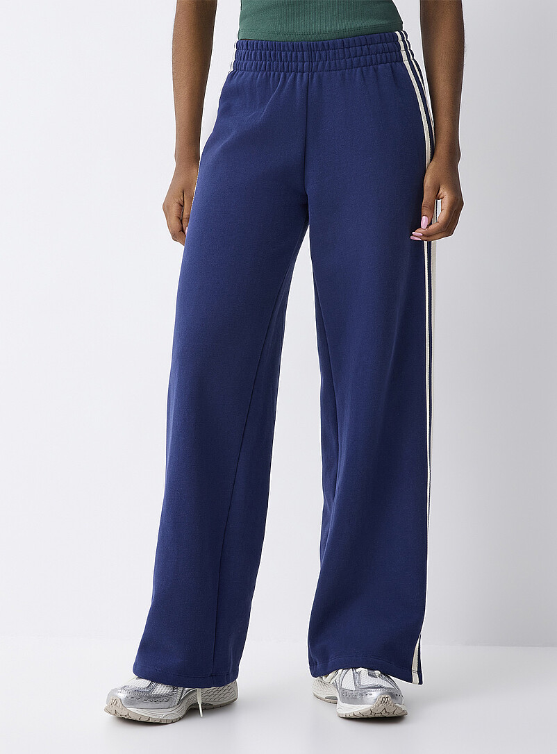 Twik Light Grey Track stripe wide-leg sweatpant for women