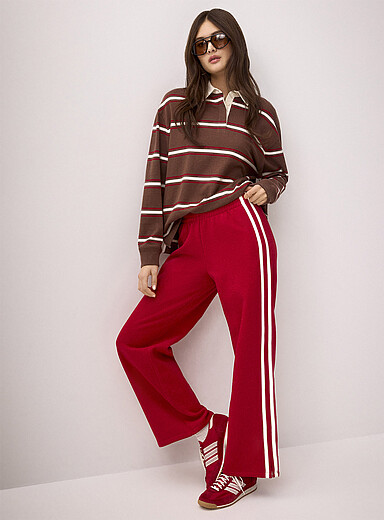 Le pantalon sweat large rayures <i>track</i>