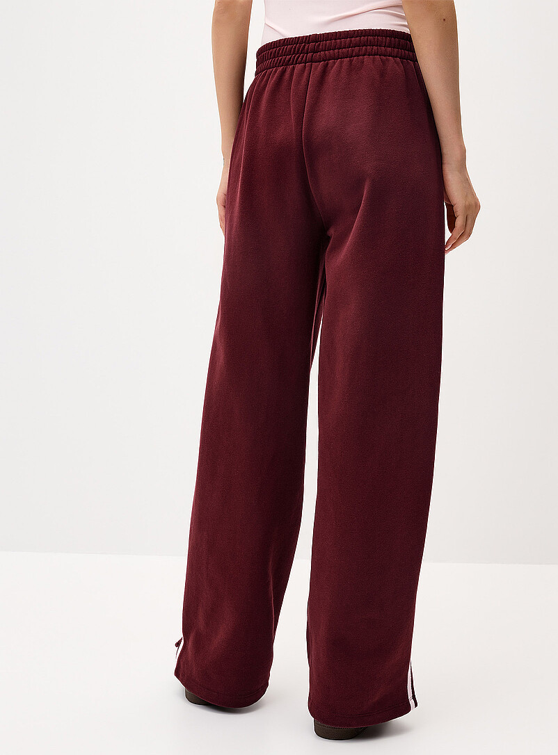 Twik Light Grey Track stripe wide-leg sweatpant for women