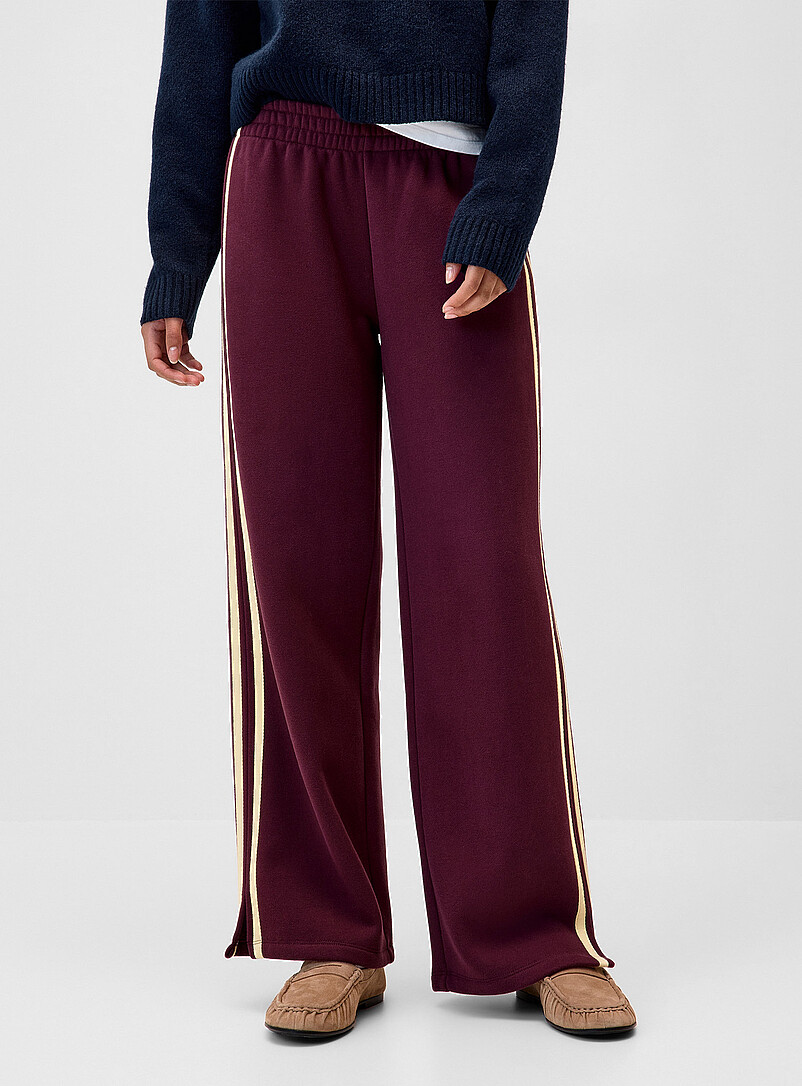 Twik Light Grey Track stripe wide-leg sweatpant for women