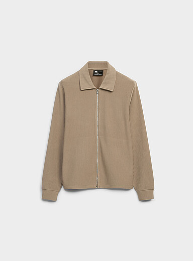 Le cardigan col polo jersey c&ocirc;tel&eacute; <b>Coupe confort</b>