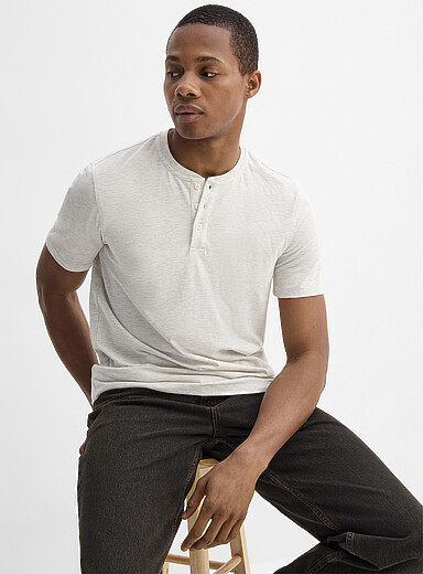 Soft jersey Henley T-shirt <b>Standard fit</b>
