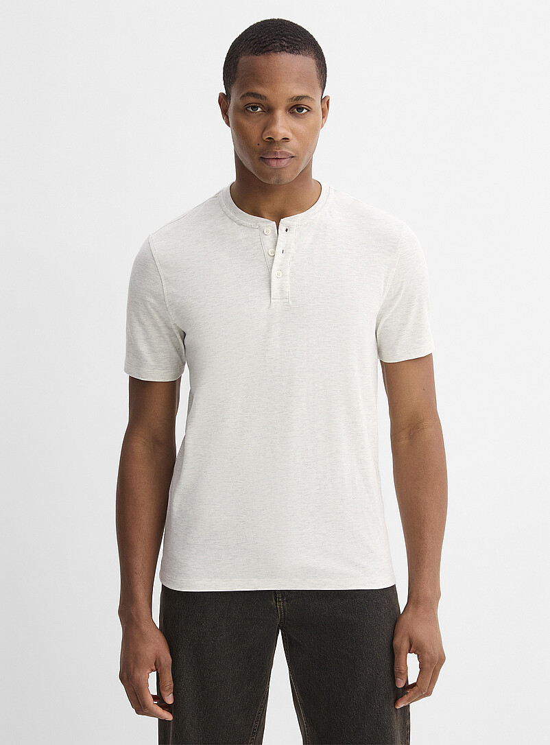 Le 31: Le t-shirt henley doux jersey <b>Coupe standard</b> Bleu moyen - Ardoise pour homme