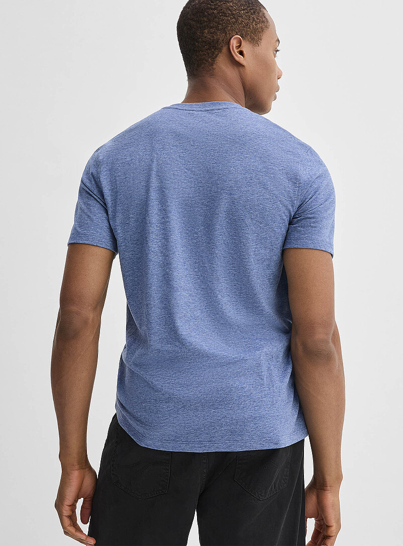 Le 31: Le t-shirt henley doux jersey <b>Coupe standard</b> Bleu moyen - Ardoise pour homme