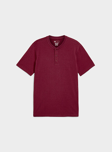 Le t-shirt henley doux jersey <b>Coupe standard</b>