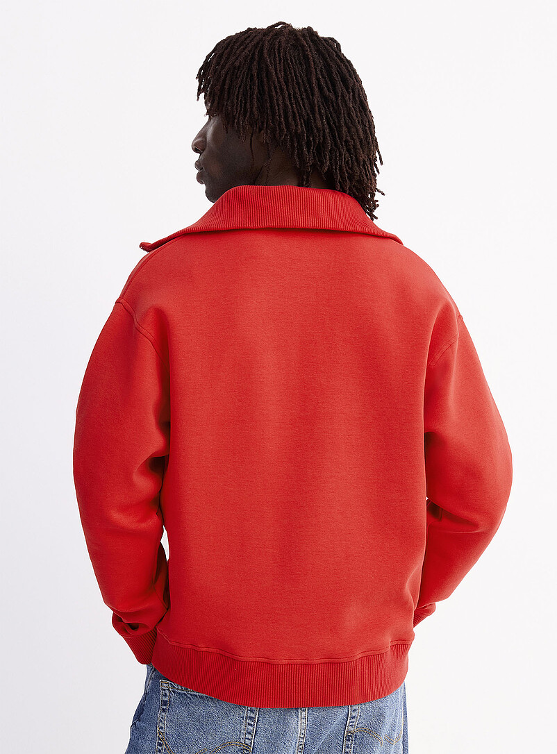 Le 31 Navy/Midnight Blue Zipped funnel-neck sweatshirt for men