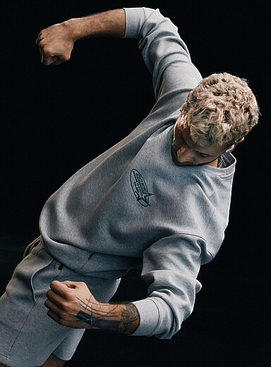 I.FIV5 Grey Double-sided jersey sweatshirt for men
