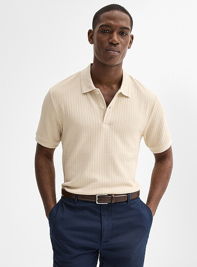 Nautical rope textured polo