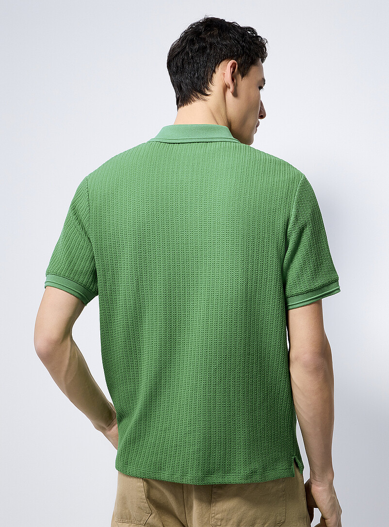Le 31: Le polo texture cordage nautique &Eacute;cru - Lin pour homme