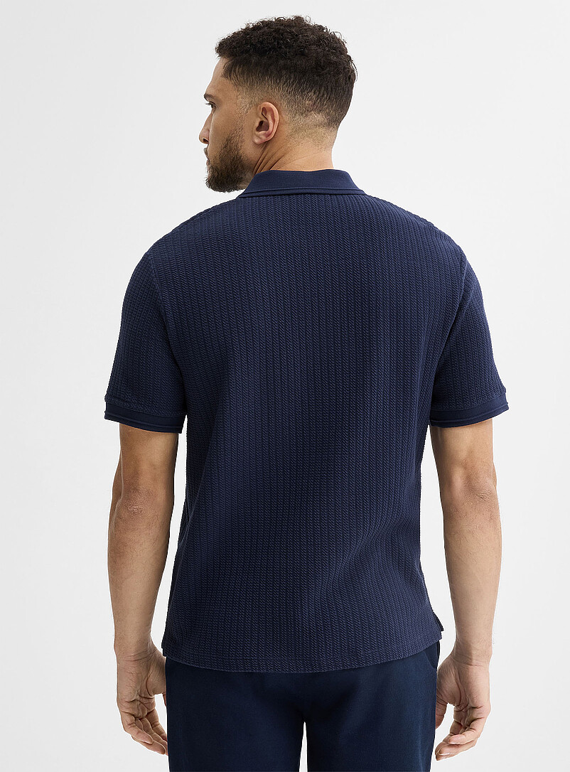 Le 31: Le polo texture cordage nautique &Eacute;cru - Lin pour homme