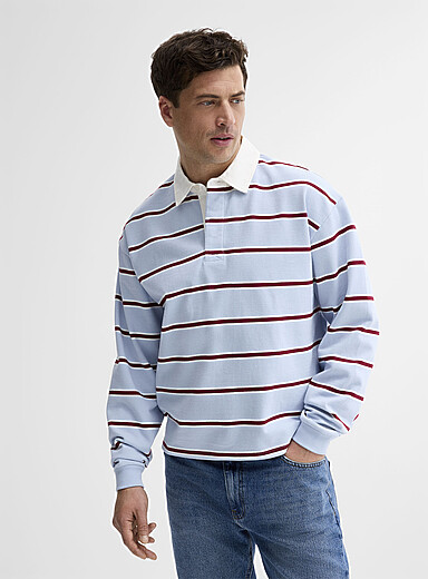 Pastel stripe rugby polo <b>Oversized fit</b>