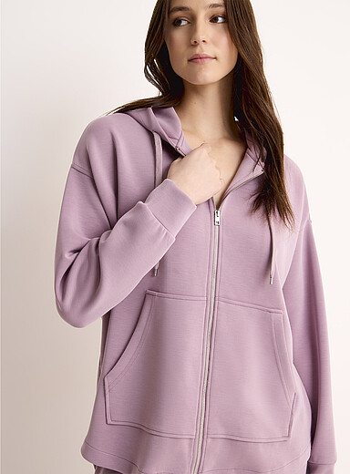 Miiyu: Le long kangourou toucher peau de p&ecirc;che Mauve pour femme
