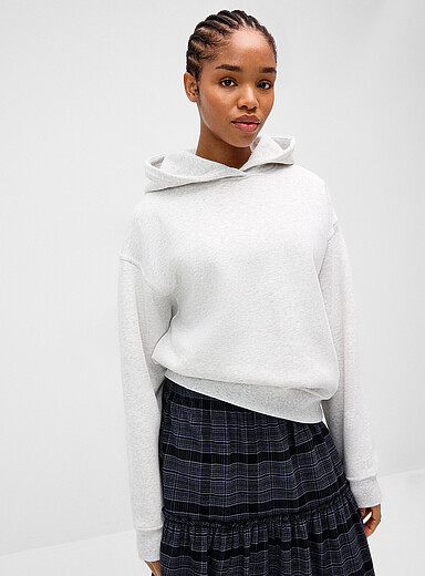 Twik: Le sweat ample &agrave; capuche imprim&eacute; dos Gris pour femme