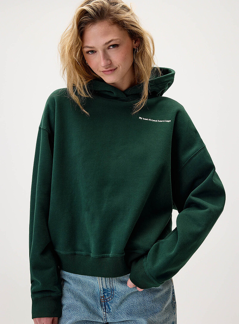 Twik: Le sweat ample &agrave; capuche imprim&eacute; dos Gris p&acirc;le  pour femme